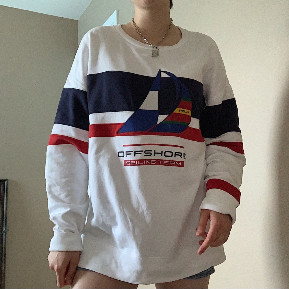 POLO RALPH LAUREN White Oversized Sweatshirt